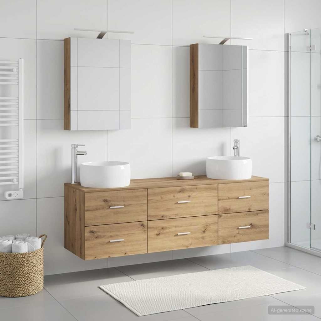 vidaXL Bathroom Furniture Set 5 pcs Artisan Oak 1