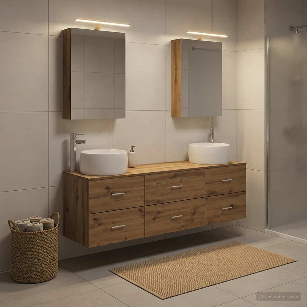 vidaXL Bathroom Furniture Set 5 pcs Artisan Oak 4