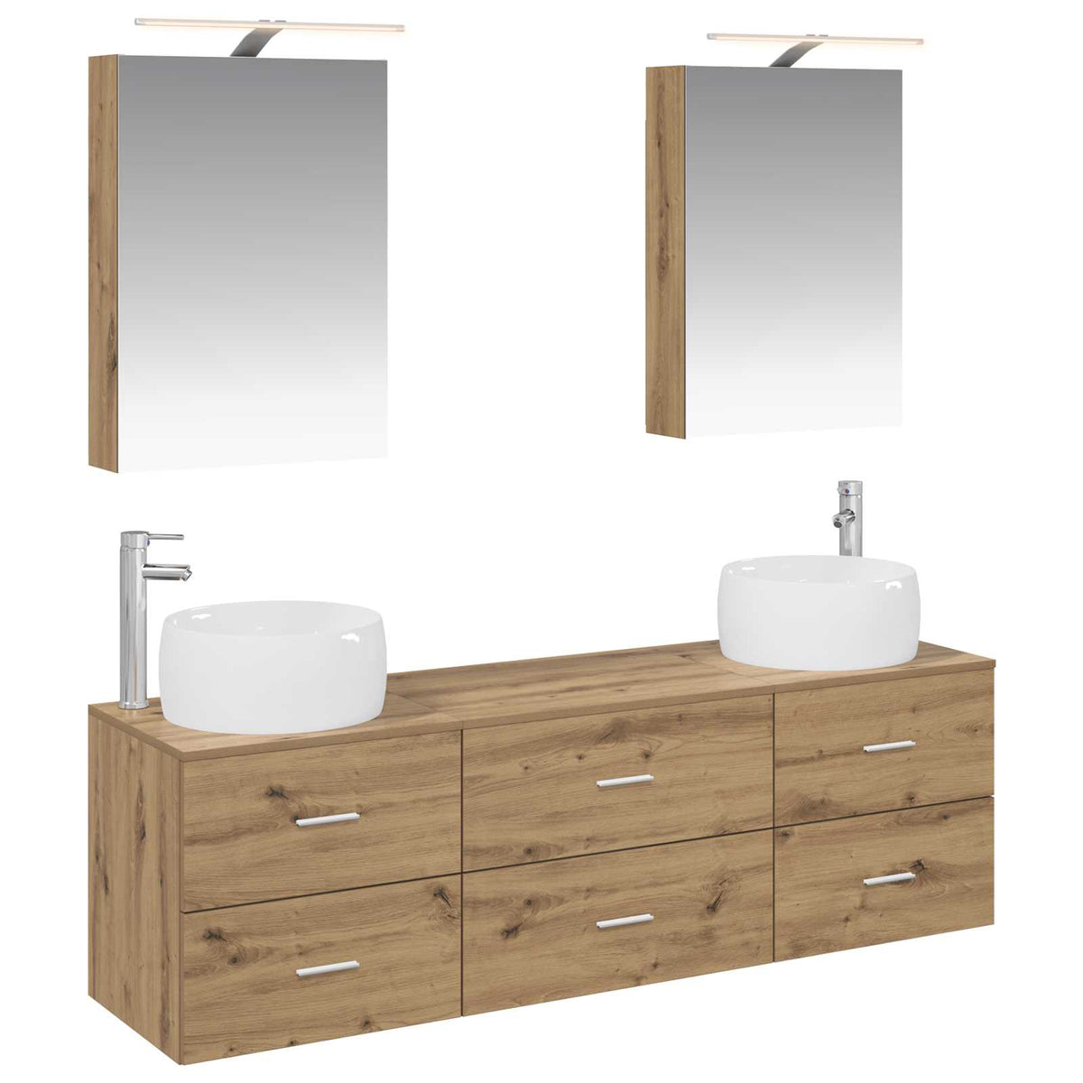 vidaXL Bathroom Furniture Set 5 pcs Artisan Oak 2