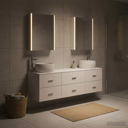 vidaXL Bathroom Furniture Set 5 pcs White Engineered Wood and Glass 1