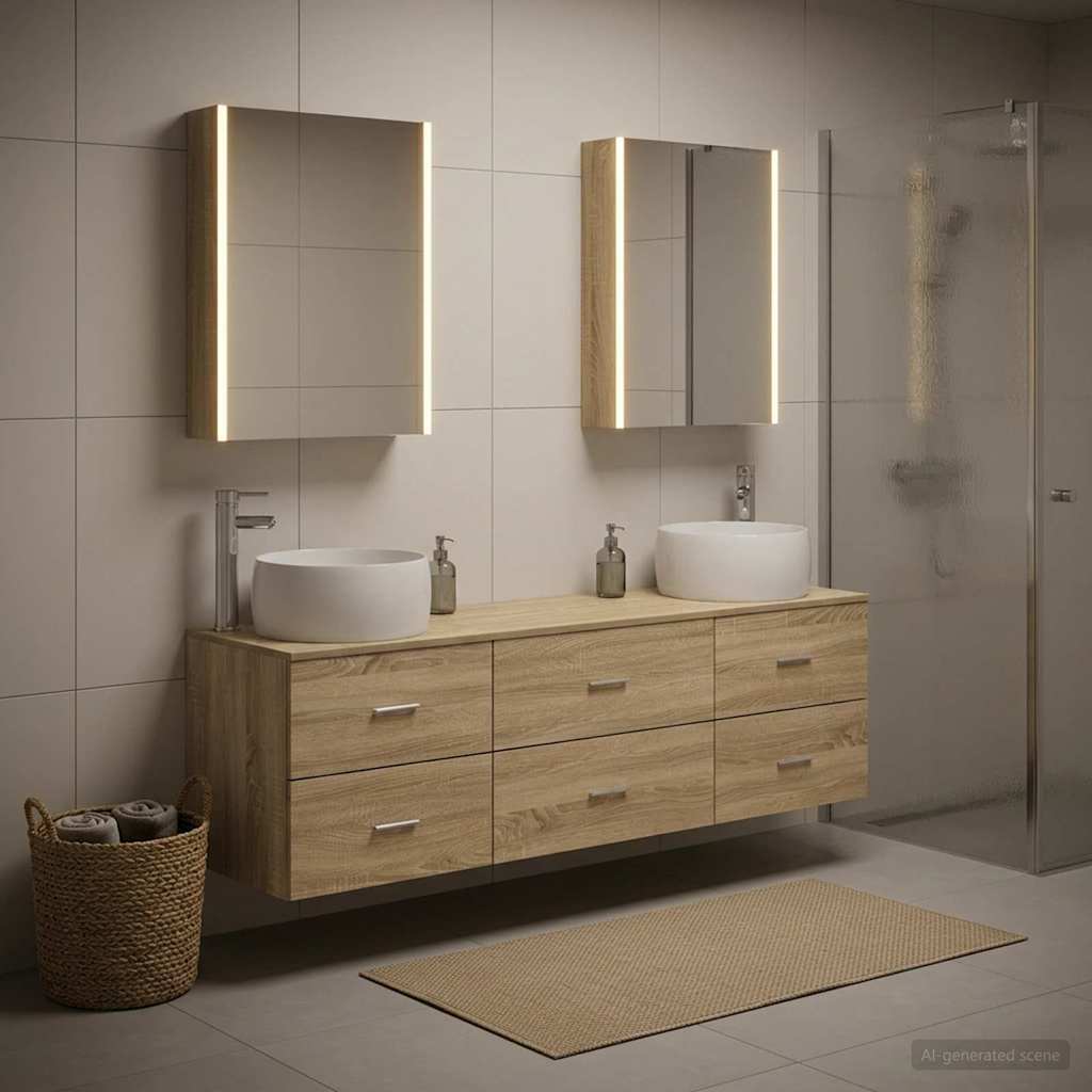 vidaXL Bathroom Furniture Set 5 pcs Sonoma Oak 1