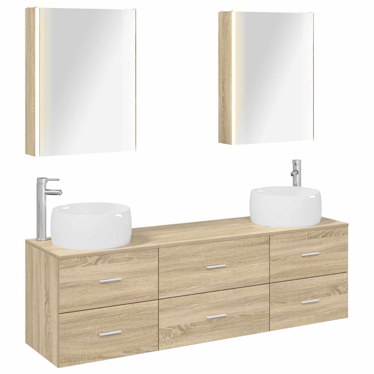 vidaXL Bathroom Furniture Set 5 pcs Sonoma Oak 2