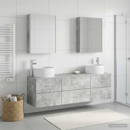 vidaXL Bathroom Furniture Set 5 pcs Concrete Grey 4