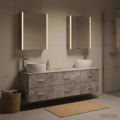 vidaXL Bathroom Furniture Set 5 pcs Concrete Grey 1
