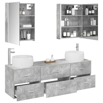 vidaXL Bathroom Furniture Set 5 pcs Concrete Grey 3