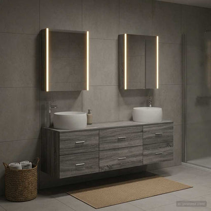 Bathroom Furniture Set 5 pcs 53 x 15.5 x 70 cm Grey sonoma