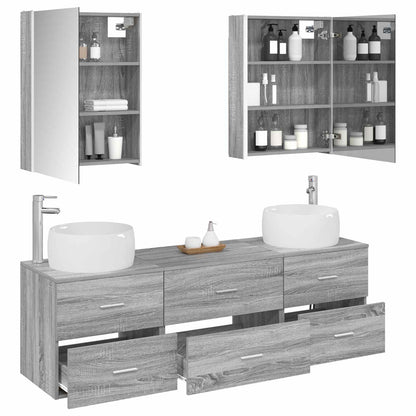 Bathroom Furniture Set 5 pcs 53 x 15.5 x 70 cm Grey sonoma