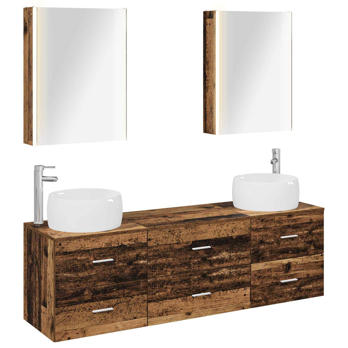 Bathroom Furniture Set 5 pcs 53 x 15.5 x 70 cm Old wood