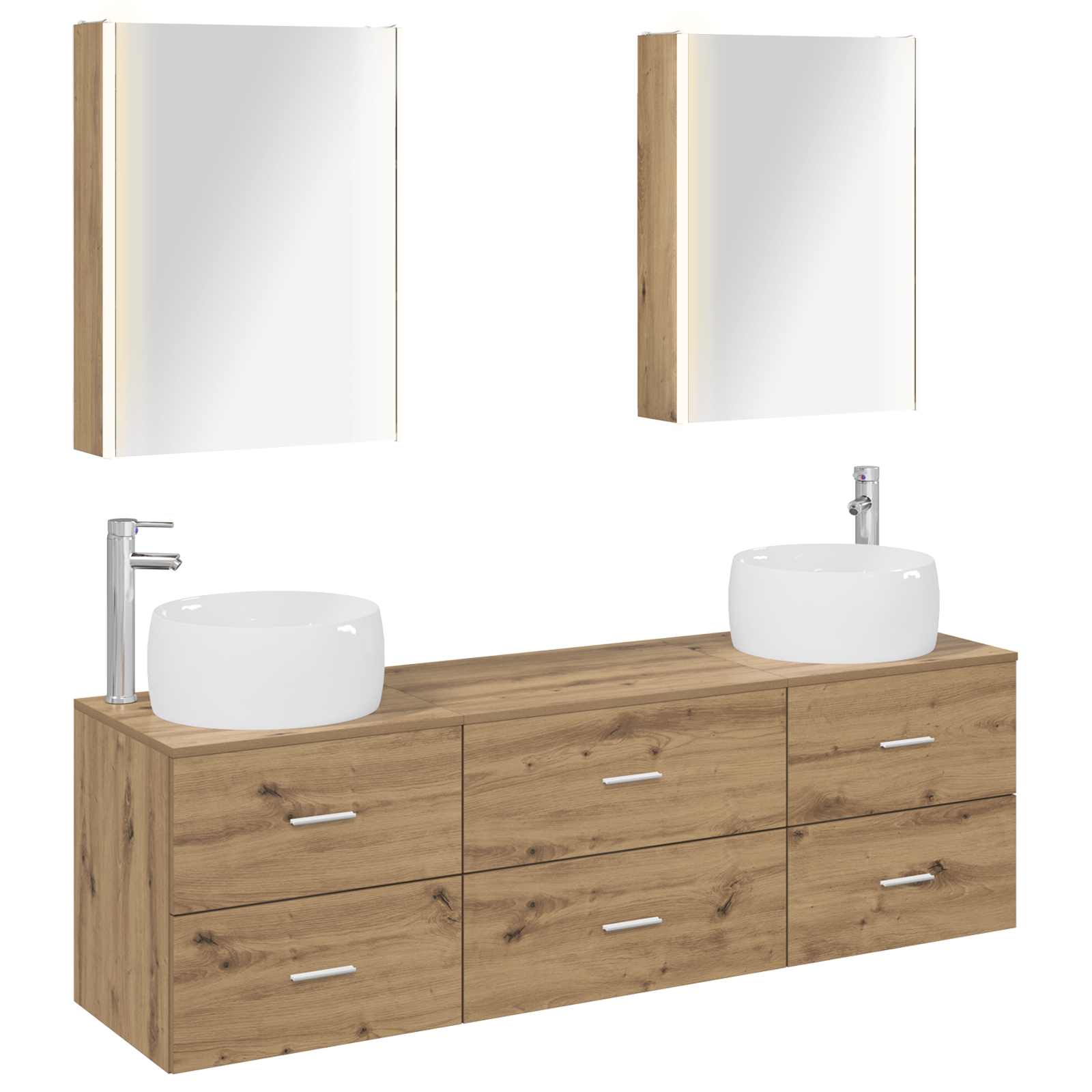 vidaXL Bathroom Furniture Set 5 pcs Artisan Oak 2