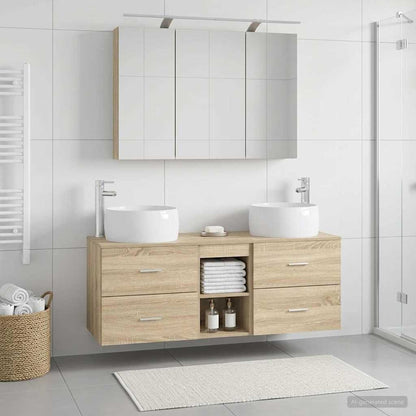vidaXL Bathroom Furniture Set 4 pcs Sonoma Oak 4