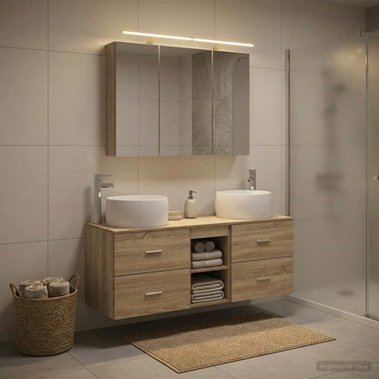 vidaXL Bathroom Furniture Set 4 pcs Sonoma Oak 1