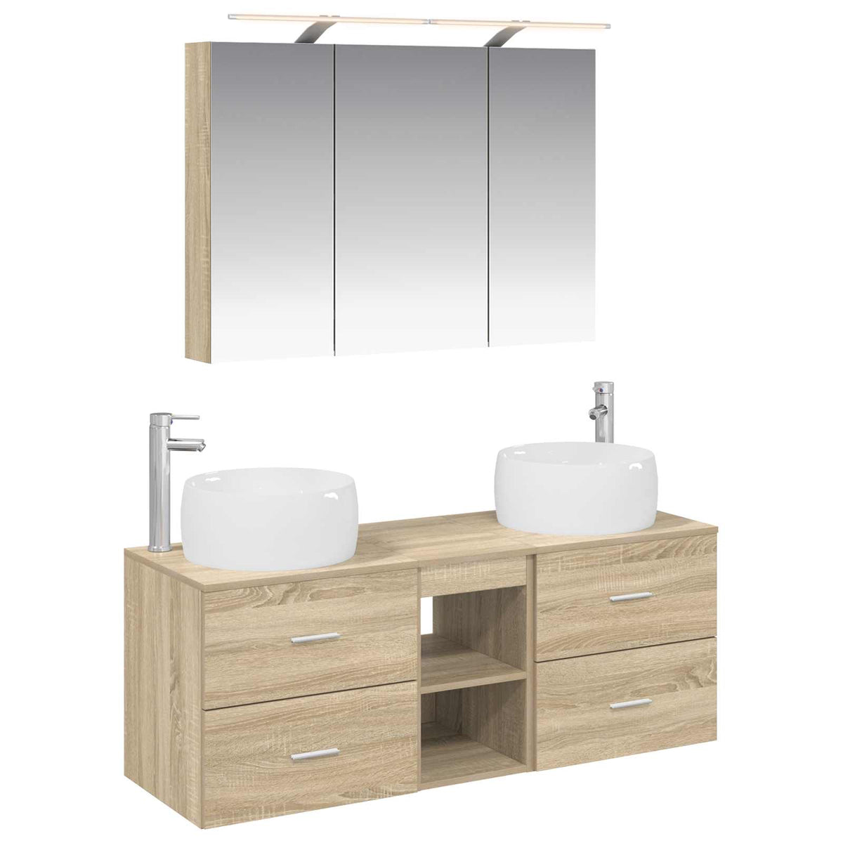 vidaXL Bathroom Furniture Set 4 pcs Sonoma Oak 2