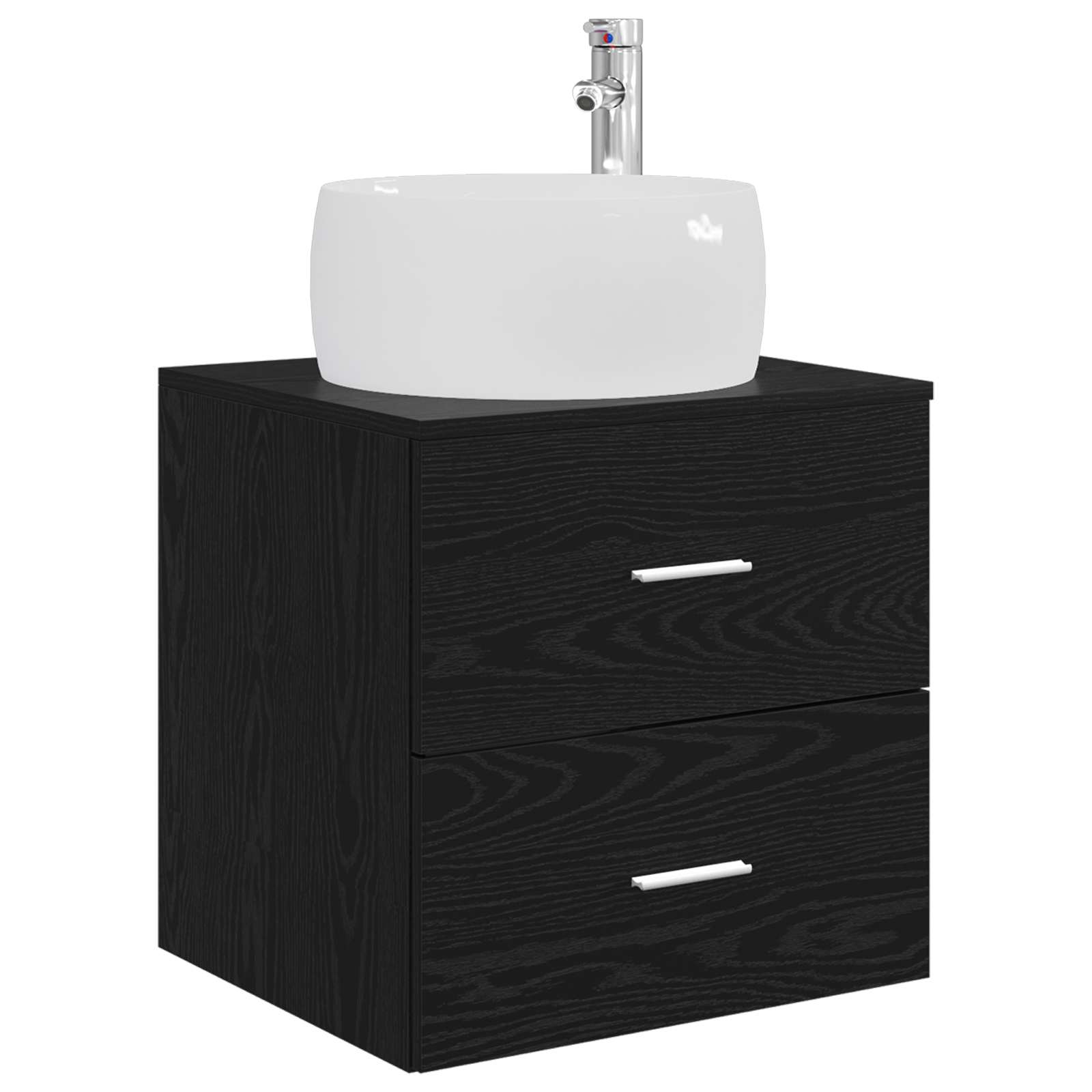 vidaXL Bathroom Furniture Set 4 pcs Black Oak 4
