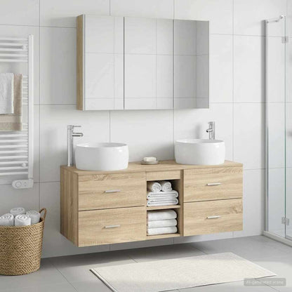 vidaXL Bathroom Furniture Set 4 pcs Sonoma Oak 4