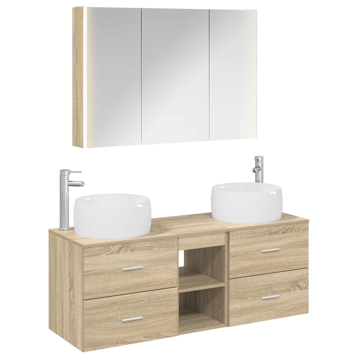 vidaXL Bathroom Furniture Set 4 pcs Sonoma Oak 2