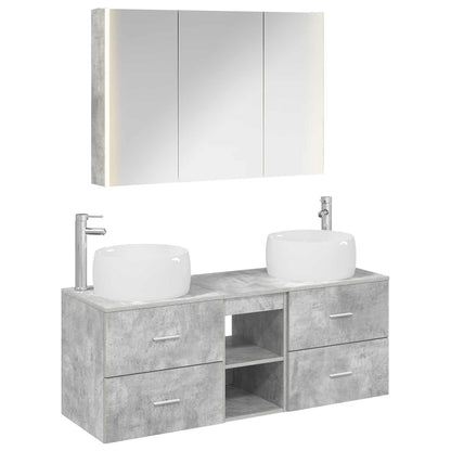 Bathroom Furniture Set 4 pcs 103.5 x 15.5 x 70 cm Concrete grey