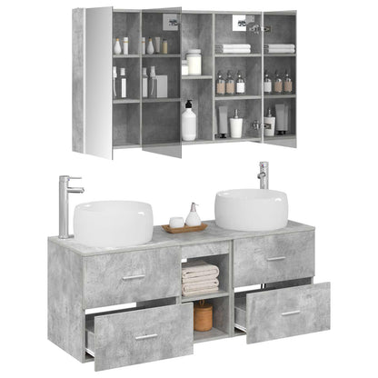 Bathroom Furniture Set 4 pcs 103.5 x 15.5 x 70 cm Concrete grey