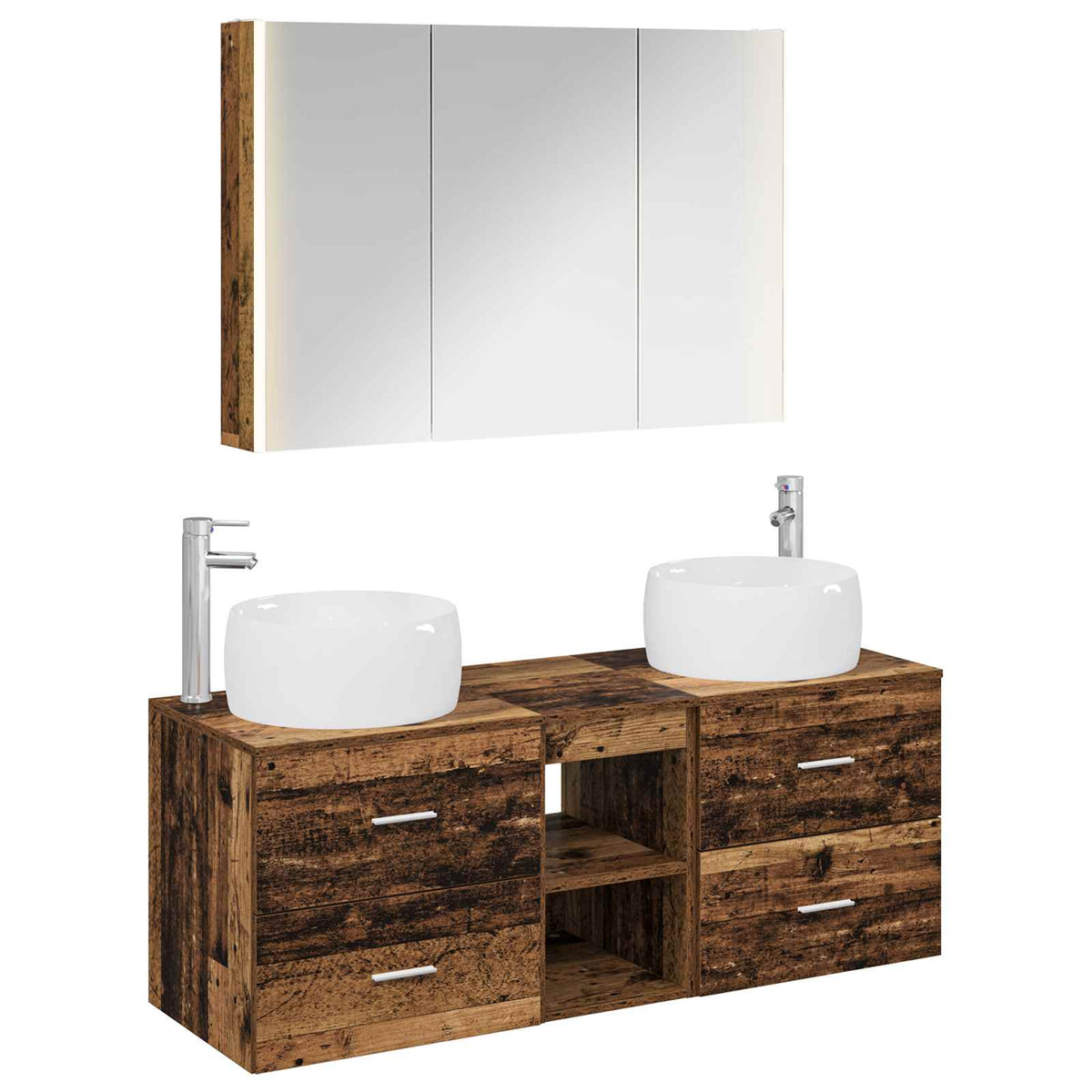 Bathroom Furniture Set 4 pcs 103.5 x 15.5 x 70 cm Old wood