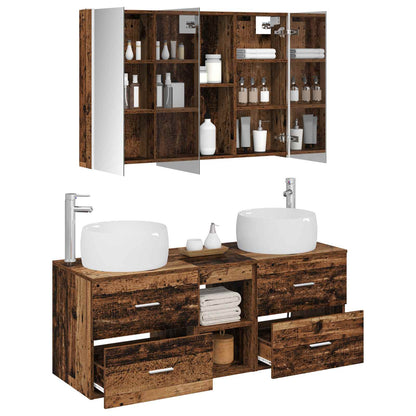 Bathroom Furniture Set 4 pcs 103.5 x 15.5 x 70 cm Old wood