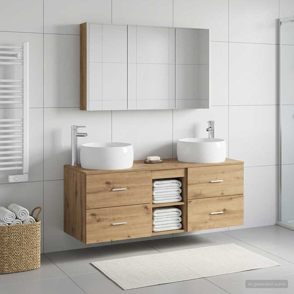 vidaXL Bathroom Furniture Set 4 pcs Artisan Oak