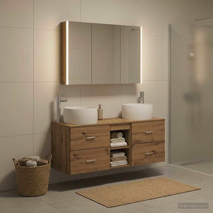 vidaXL Bathroom Furniture Set 4 pcs Artisan Oak 4