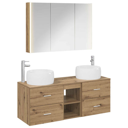 vidaXL Bathroom Furniture Set 4 pcs Artisan Oak 2