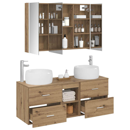 vidaXL Bathroom Furniture Set 4 pcs Artisan Oak 3