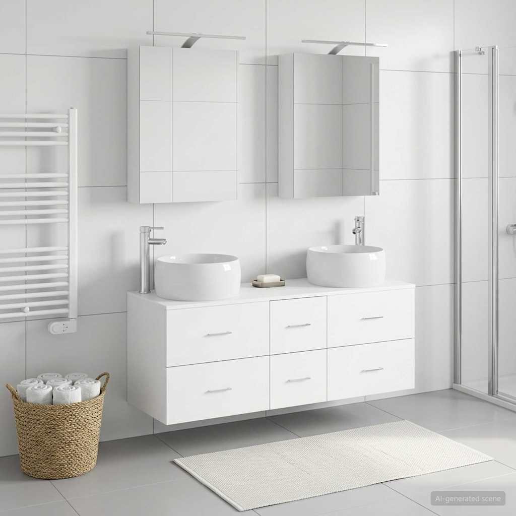 Bathroom Furniture Set 5 pcs 49.5 x 44.5 x 66 cm White