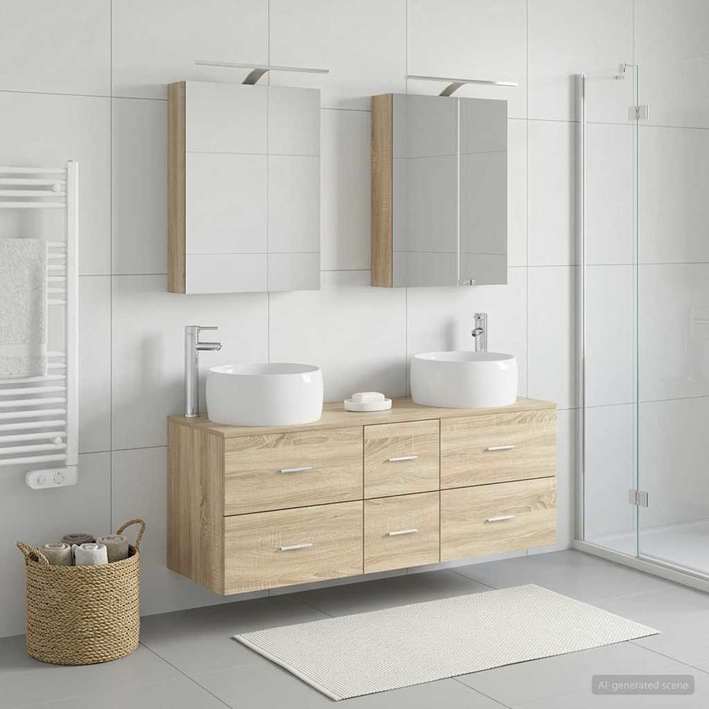 vidaXL Bathroom Furniture Set 5 pcs Sonoma Oak 1