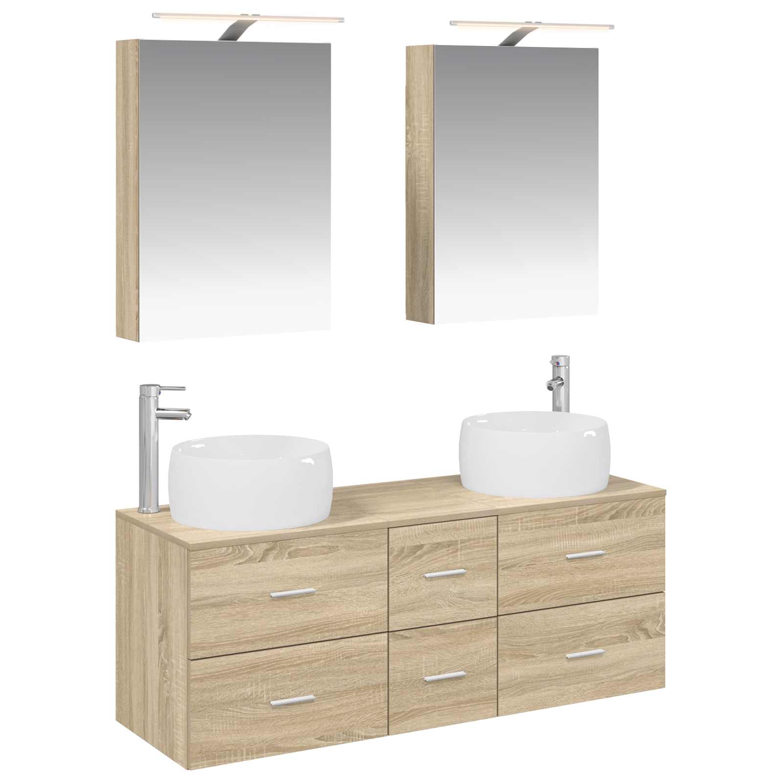 vidaXL Bathroom Furniture Set 5 pcs Sonoma Oak 2