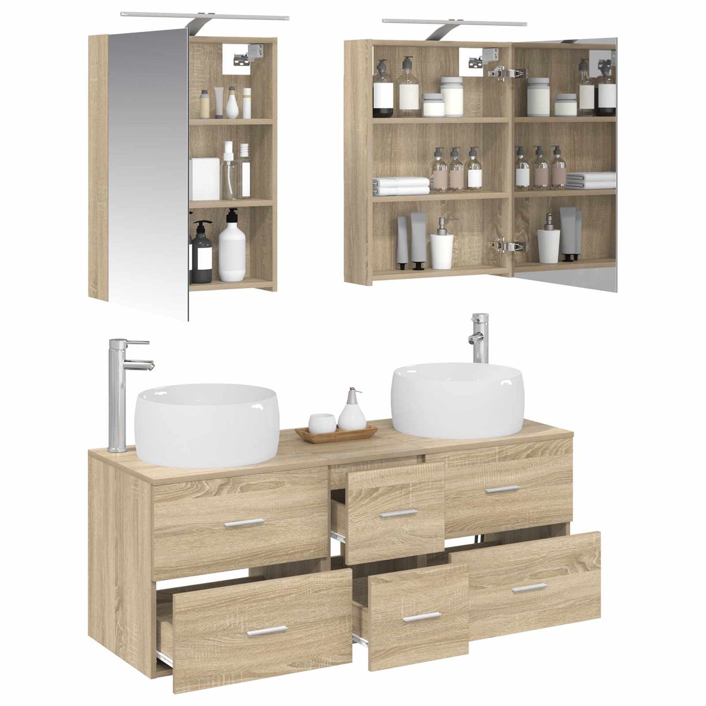 vidaXL Bathroom Furniture Set 5 pcs Sonoma Oak 3