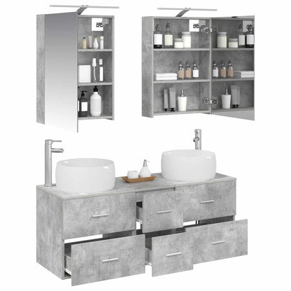 vidaXL Bathroom Furniture Set 5 pcs Concrete Grey 3