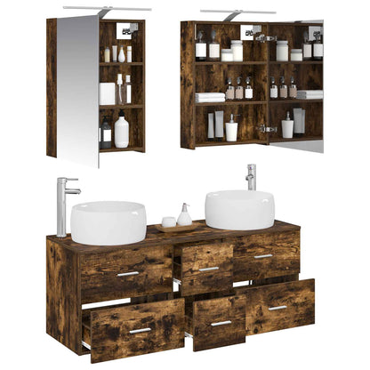 vidaXL Bathroom Furniture Set 5 pcs Smoked Oak 3