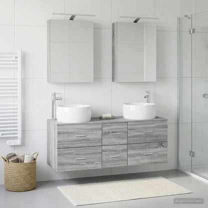 vidaXL Bathroom Furniture Set 5 pcs Grey Sonoma 4