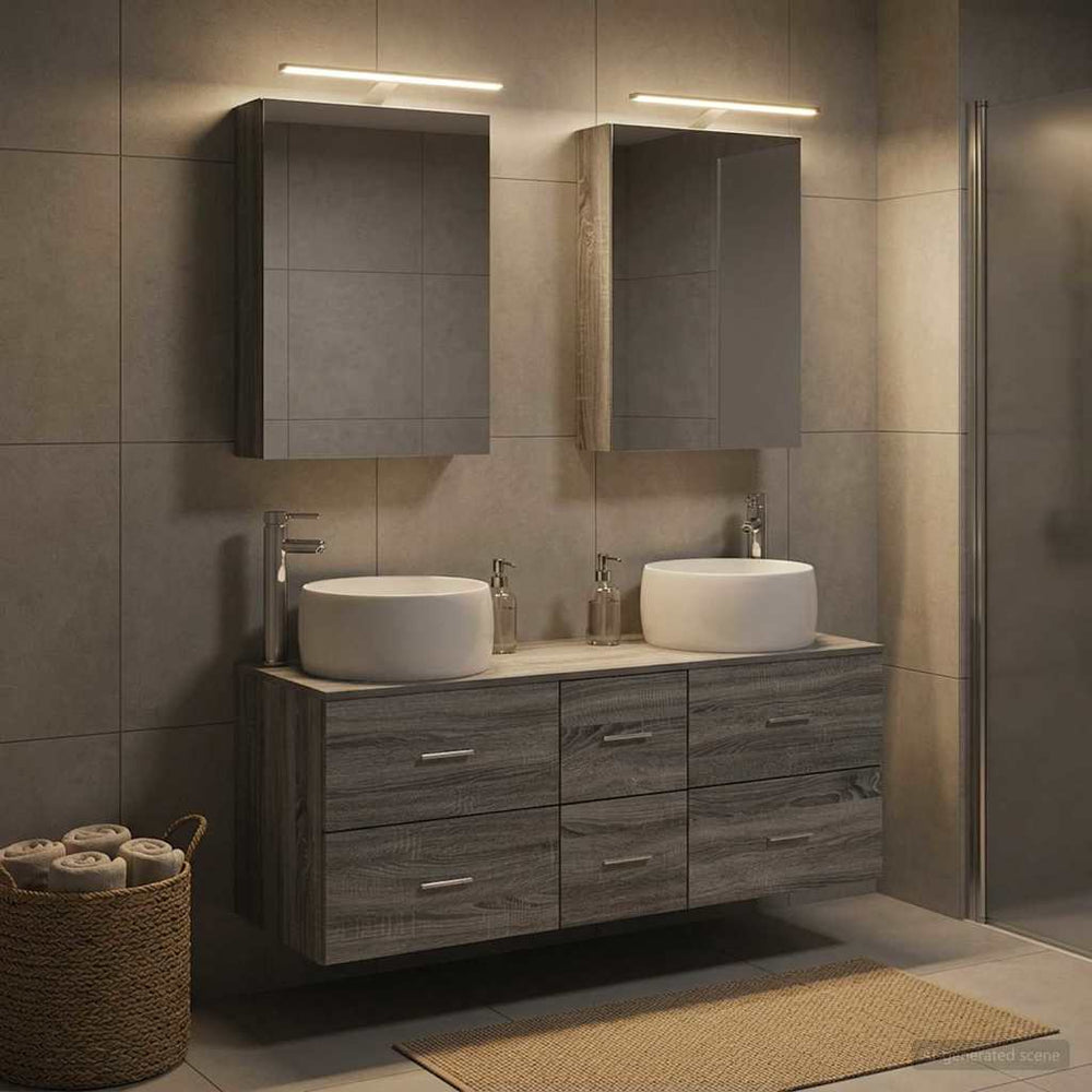 vidaXL Bathroom Furniture Set 5 pcs Grey Sonoma