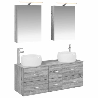 vidaXL Bathroom Furniture Set 5 pcs Grey Sonoma 2
