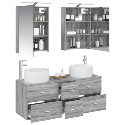 vidaXL Bathroom Furniture Set 5 pcs Grey Sonoma 3