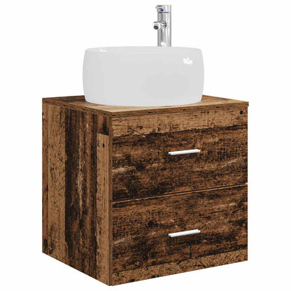vidaXL Bathroom Furniture Set 5 pcs Old Wood Engineered Wood and Glass 5