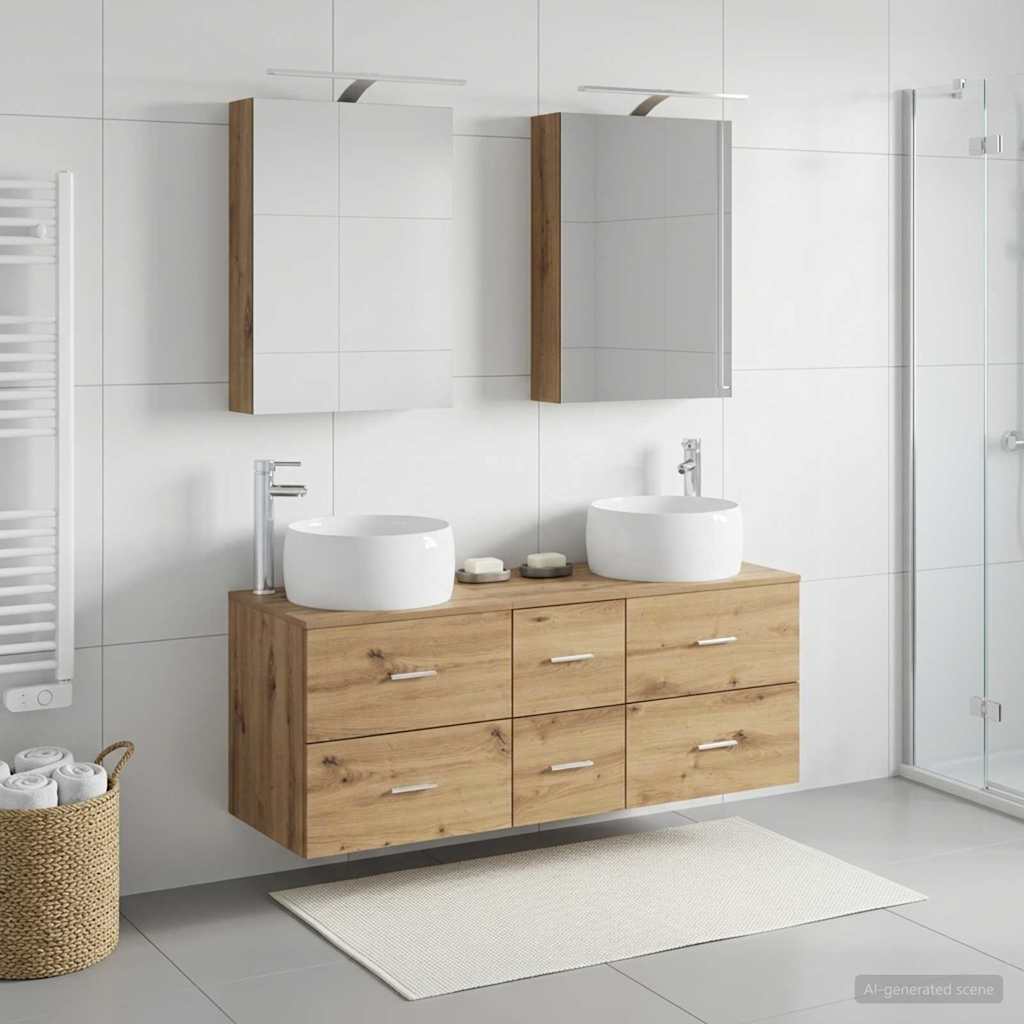 Bathroom Furniture Set 5 pcs 49.5 x 44.5 x 66 cm Artisan oak