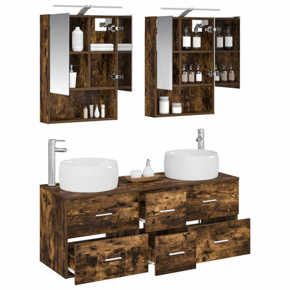 vidaXL Bathroom Furniture Set 5 pcs Smoked Oak 3