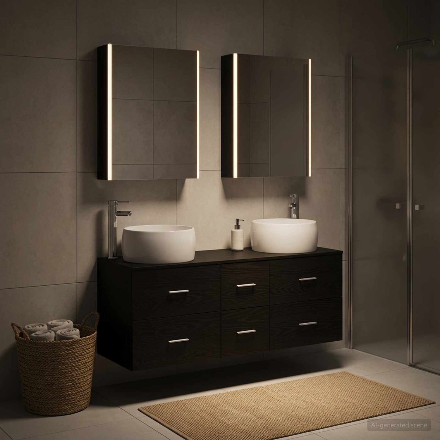 vidaXL Bathroom Furniture Set 5 pcs Black Oak 4