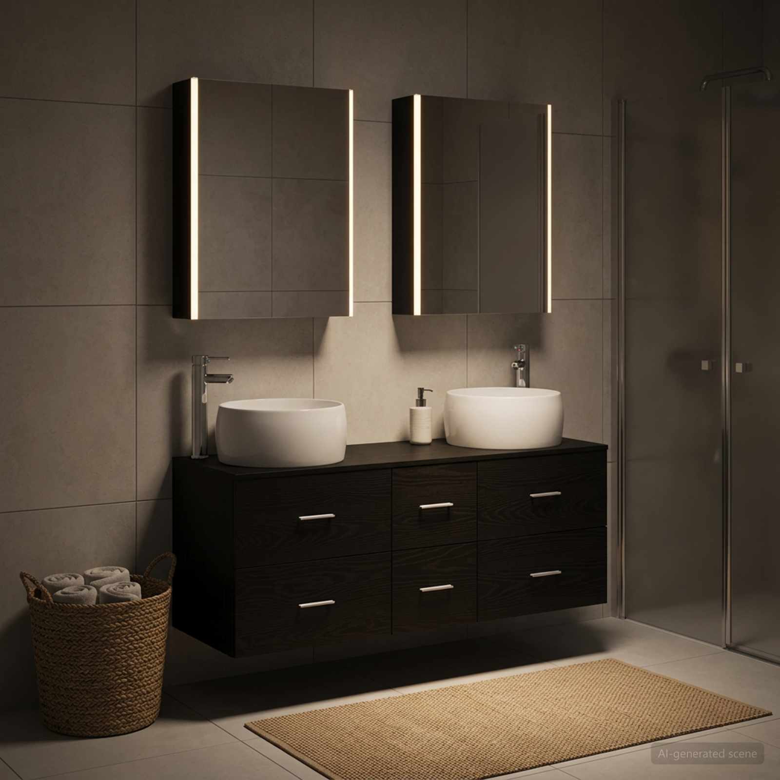 vidaXL Bathroom Furniture Set 5 pcs Black Oak 4