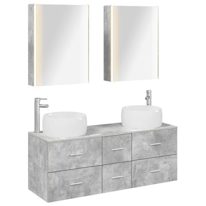 vidaXL Bathroom Furniture Set 5 pcs Concrete Grey 2