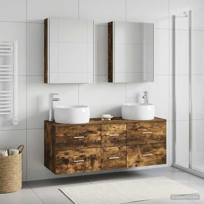 vidaXL Bathroom Furniture Set 5 pcs Smoked Oak 4