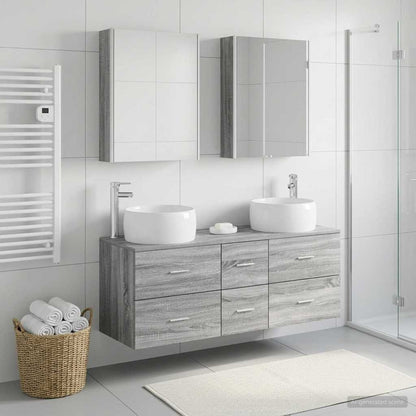 vidaXL Bathroom Furniture Set 5 pcs Grey Sonoma 1