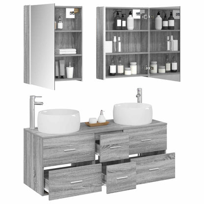vidaXL Bathroom Furniture Set 5 pcs Grey Sonoma 3