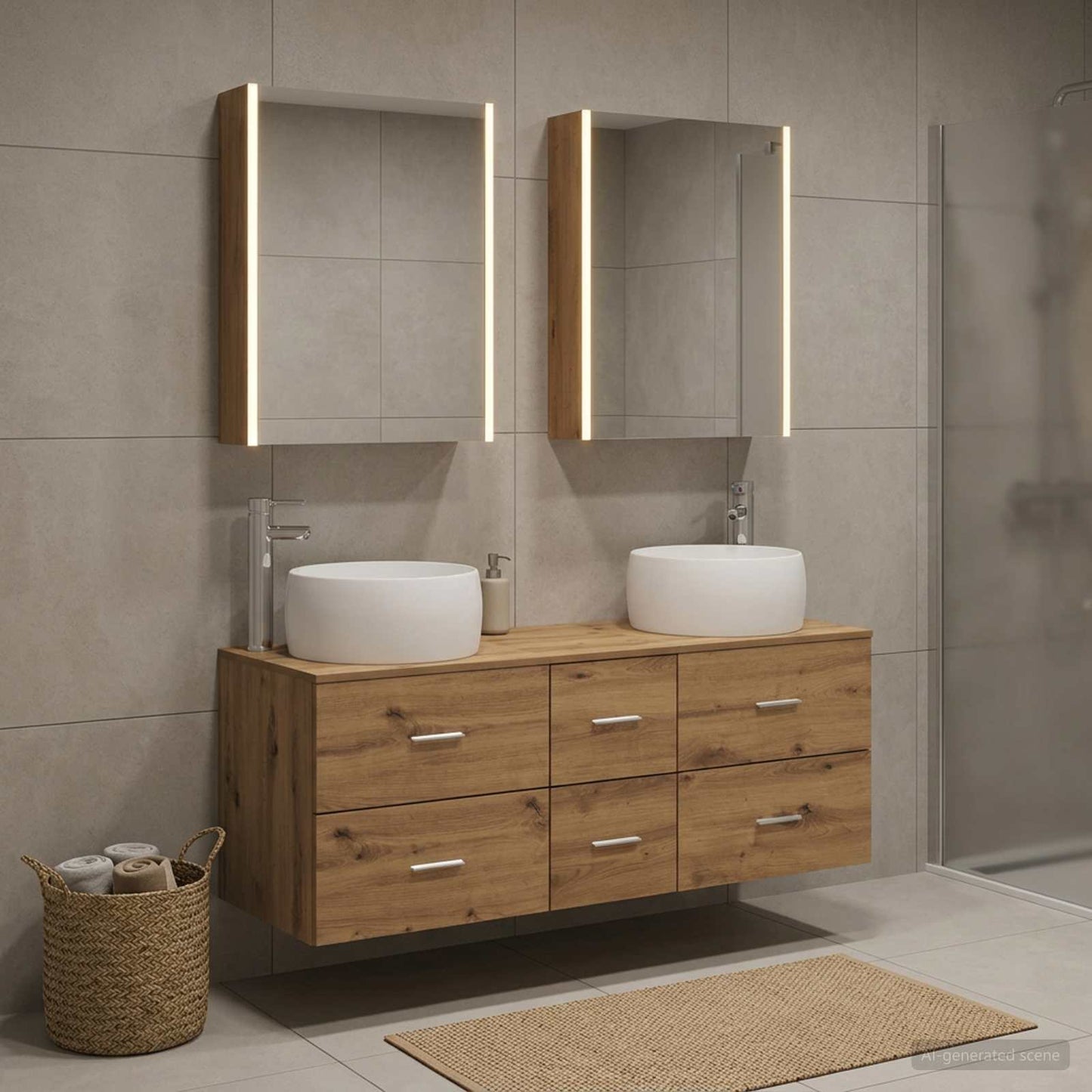 vidaXL Bathroom Furniture Set 5 pcs Artisan Oak 4