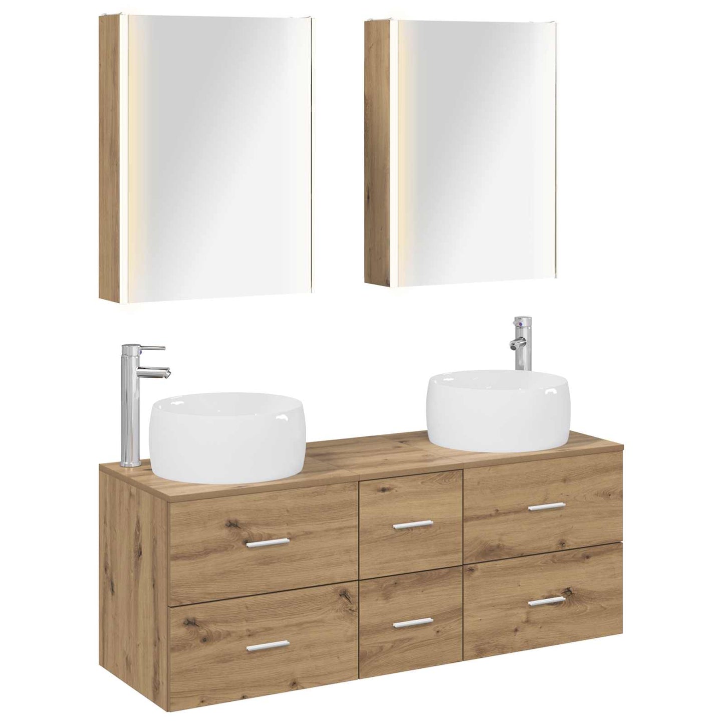 vidaXL Bathroom Furniture Set 5 pcs Artisan Oak 2