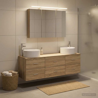 vidaXL Bathroom Furniture Set 4 pcs Sonoma Oak 1