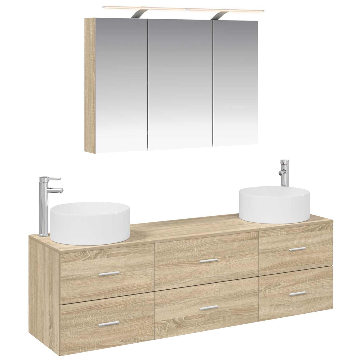 vidaXL Bathroom Furniture Set 4 pcs Sonoma Oak 2